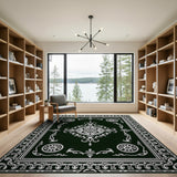 Medallion Black and White Elegant Black White Persian Medallion Rug