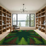 Green Pine Forest Grove Area Rug