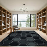 Modern 3D Hexagon Grey Area Rug