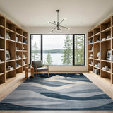 Starry Night Mountains Abstract Area Rug