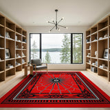Red Heritage Tribal Sunburst Rug