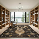 Southwestern Deer Head Area Rug