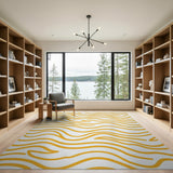 Bold Orange Wavy Line Area Rug
