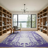 Purple Enchanted Forest Silhouette Area Rug