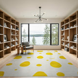 Whimsical Yellow Egg Dot Area Rug