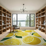 Fruit Pattern Sunny Lemon Slice Fruit Pattern Area Rug