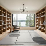Modern Geometric Black Circle Area Rug