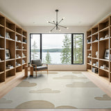 Whimsical Beige Cloud Pattern Area Rug
