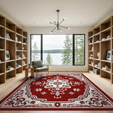 Traditional Persian Red Ornate Red Persian Area Rug with Floral Medallion