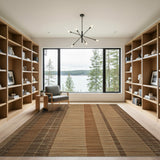 Brown and Tan Rustic Brown Tan Striped Woven Area Rug