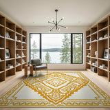 Ornate Gold Filigree Persian Area Rug