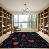 Fruit Pattern Red Strawberry Fruit Pattern Area Rug
