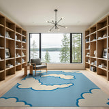 Dreamy Cartoon Clouds Blue Area Rug