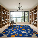 Playful Paw Print Area Rug