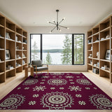 Traditional Persian Purple Mandala Floral Area Rug