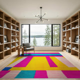 Vibrant Multi-Color Striped Geometric Area Rug