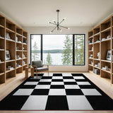 Black and White Classic Black White Checkerboard Area Rug