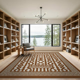 Brown and Tan Heritage Tribal Brown Tan Heritage Tribal Geometric Rug