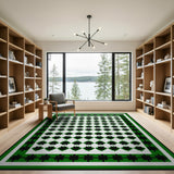 Shamrock Green Bordered Area Rug