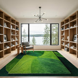 Lush Overlapping Green Leaves Abstract Area Area Rug