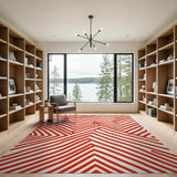Geometric Modern Bold Red Zigzag Geometric Area Rug