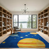 Multi-color and Patterns Kids Space Planets Cartoon Area Rug