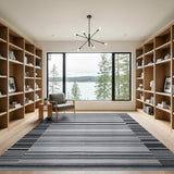 Striped Modern Black White Striped Area Rug