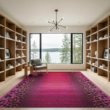 Hot Pink Leopard Ombre Area Rug