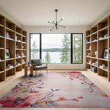 Blush Pink Blush Peony Floral Vintage Area Rug