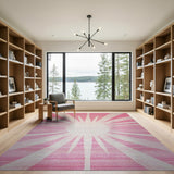 Radiant Pink Sunburst Area Rug