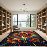 Vibrant Poppy Explosion Area Rug