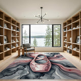 Abstract Pink Ballet Pointe Shoe Area Rug