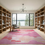 Dreamy Pink Layered Clouds Area Rug