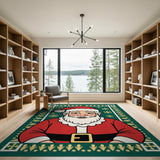 Festive Cartoon Santa Claus Christmas Rug