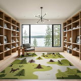 Whimsical Woodland Animals Kids Area Rug