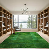 Lush Green Grass Geometric Area Rug