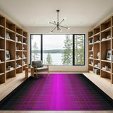 Vibrant Pink Black Gradient Stripe Area Rug