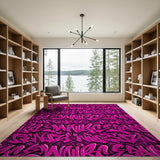 Vivid Pink Graffiti Area Rug