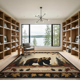 Majestic Grizzly Bear Autumn Forest Rug