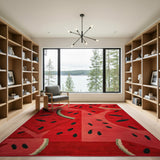 Bold Red Watermelon Slice Area Rug