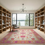 Multi-color and Patterns Vibrant Pink Floral Persian Area Rug