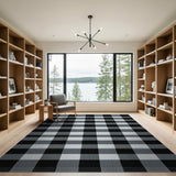 Rustic Farmhouse Black White Checkered Rustic Farmhouse Area Rug