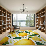 Sunny Yellow Sunny Lemon Fruit Pattern Area Rug