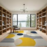 ODIKA Modern Abstract Geometric Washable Rug - Low Pile Non-Slip Area Rug