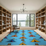 Rainbow Camping Tents Kids Cartoon Rug