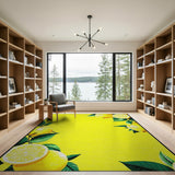 Zesty Lemon Fruit Yellow Area Rug