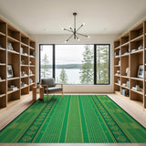 Vibrant Green Heritage Tribal Woven Rug