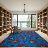 Red Passionflower Floral Area Rug