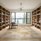 Textured Geometric Beige Neutral Area Rug