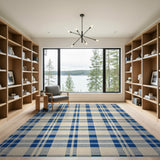 Classic Blue Plaid Area Rug